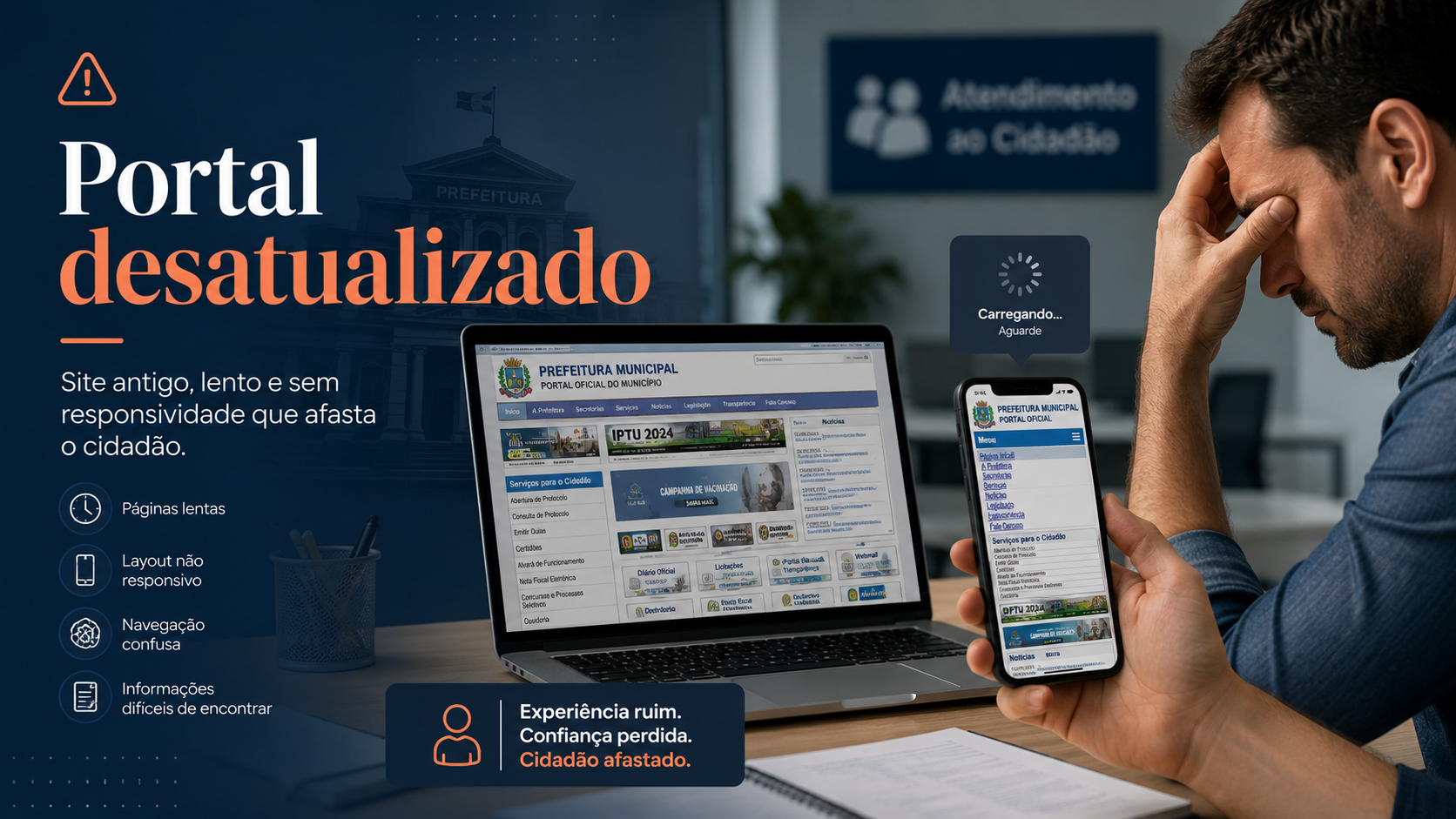 Portal público desatualizado prejudica o atendimento ao cidadão